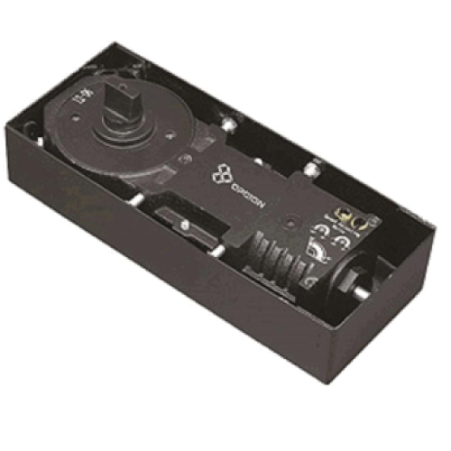 Cierrapuertas de piso hidraulico OPCION para max 100 kg, 900mm. EN Num.2, eje tipo Dorma, tapa acero ino