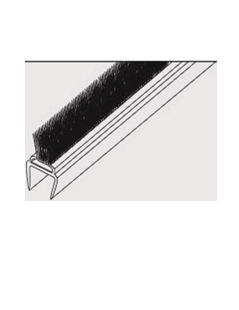Vinil con felpa para cristal 10mm L  2.5 metros