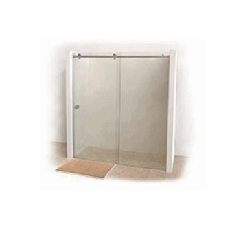 "Cancel de bano corredizo Aquatech, 2.0 mts, para cristal 10mm, Ac. Inox. Satinado"