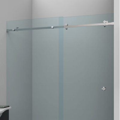 "Cancel de bano corredizo Aquatech, 2.0 mts, para cristal 10mm, Ac. Inox. Negro Mate"