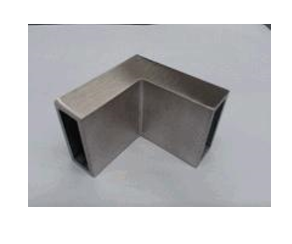 "Conector a 90 grados para cancel en escuadra Aquatech, acero inox. Satinado"