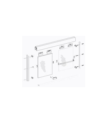 Canc.Corr.Glass Light 1.20x2.00m Negro con toallero
