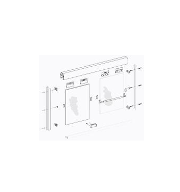 Canc.Corr.Glass Light 1.20x2.00m Inox. Mate con toallero