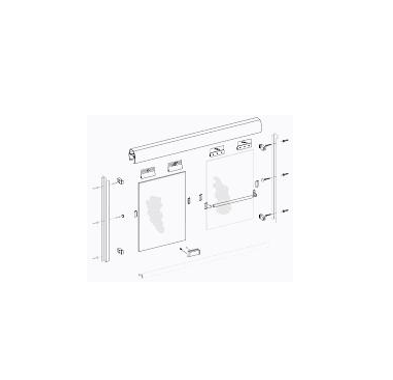 Canc.Corr.Glass Light 2.00x2.00m Mate con toallero
