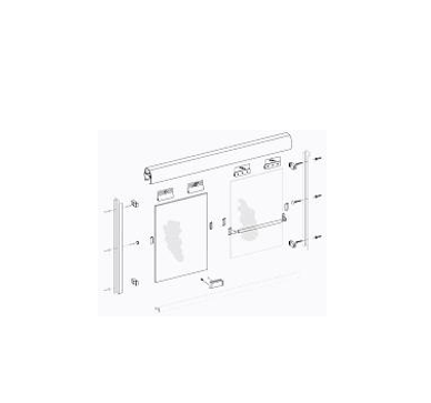 Canc.Corr.Glass Light 2.00x2.00m Inox. Mate con toallero