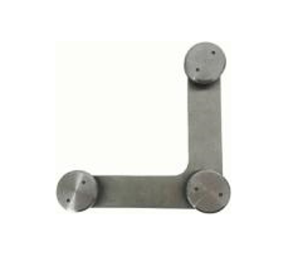 Herraje L Para Fijo Ac. Inox. con tapas