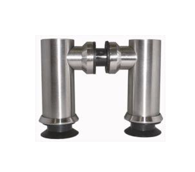 Conec. T-Pipa Doble C-C para costilla Ac. Inox 304 satinado