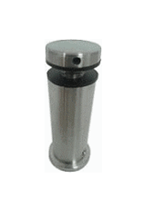 Conector Tipo Pipa 180 grados Muro Cristal con tapa Acero Inox 304
