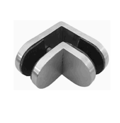 "Conector C-C 90 grados sin saque  cristal 12 mm , acero inox 304"