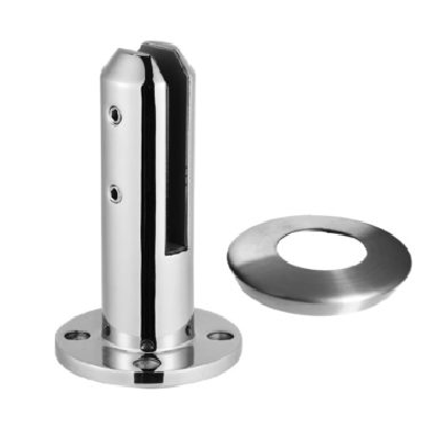 Soporte para barandal de cristal sin saque Ac. Inox. 316 Negro Mate