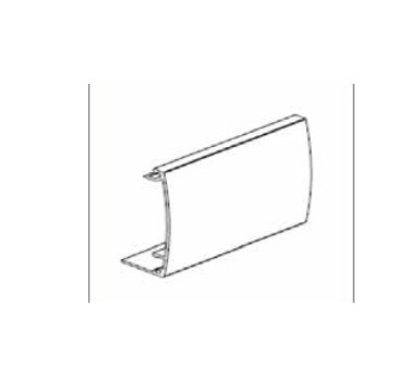 "Perfil tapa frontal para riel Geze Levolan, aluminio natural mate, tramo corte x metro"