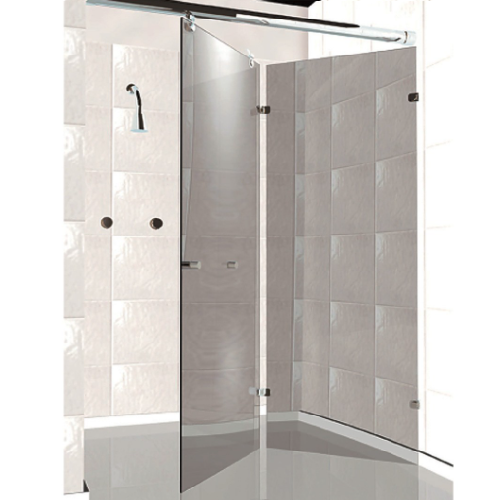 CANCEL PARA BAÑO PLEGADIZO MOD GLASS INFINITY CRISTAL T 10 MM DE 1.5 X 2 MTS
