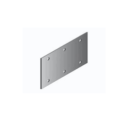 Placa de extension de 350mm x 170mm x 1-4  con 6 barrenos aluminio anodizado natural mate