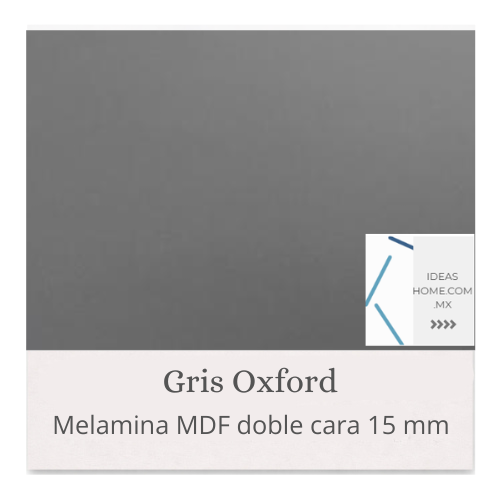 MELAMINA MDF 15 MM DOBLE CARA COLOR GRIS OXFORD