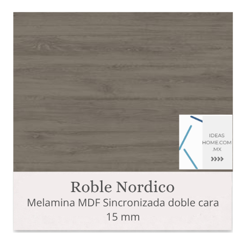 MELAMINAS SINCRONIZADAS MDF 15 MM DOBLE CARA COLOR ROBLE NORDICO