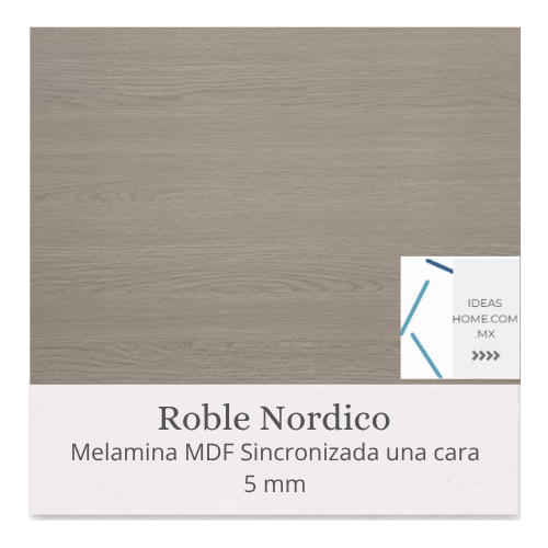 MELAMINAS SINCRONIZADAS MDF 5 MM UNA CARA COLOR ROBLE NORDICO