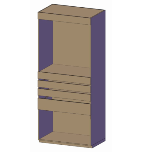 "CLOSET CON 2 CAJONES, PANTALONERA Y TUBO PARA COLGAR EN PARTE SUPERIOR  LINEA DE LUJO, ILUMINACION LED, FRENTE 63 CMS"