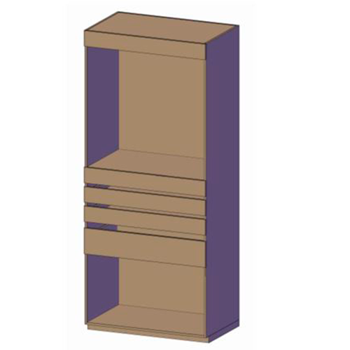 CLOSET CON 2 CAJONES, PANTALONERA Y TUBO PARA COLGAR EN PARTE SUPERIOR LINEA MEDIA, EN MDF 19 MM FRENTE ACABADO EN CHAPA MEDIDA 63 X 60 X 225