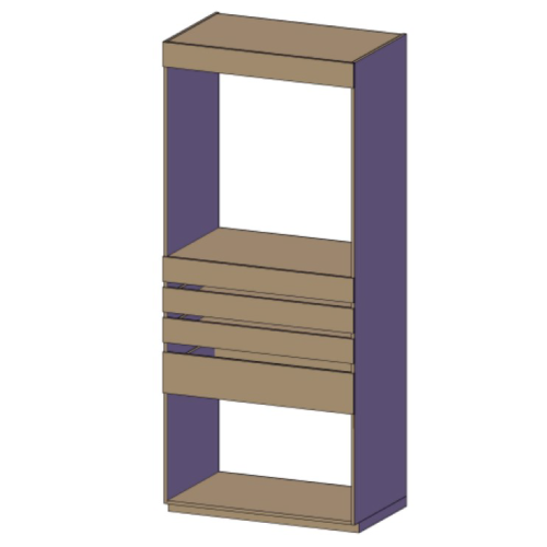 "CLOSET CON 2 CAJONES, PANTALONERA Y TUBO PARA COLGAR EN PARTE SUPERIOR  LINEA ECONOMICA, FRENTE 93 CMS"