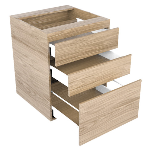 MODULO PARA COCINA CAJONERA  TRES CAJONES CIERRE SUAVE  CON SISTEMA PUSH 45 X 74 X 58 LINEA PLUS
