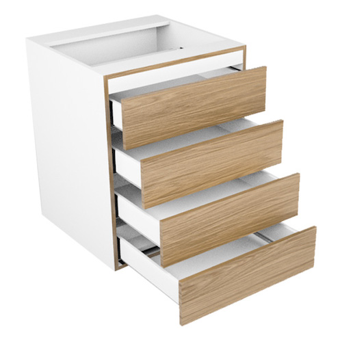 MODULO PARA COCINA CAJONERA CUATRO CAJONES CIERRE SUAVE CON JALADERA 45 X 74 X 58 LINEA ESTANDAR