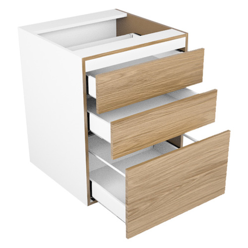 MODULO PARA COCINA CAJONERA TRES CAJONES CON JALADERA 60 X 74 X 58 LINEA ESTANDAR