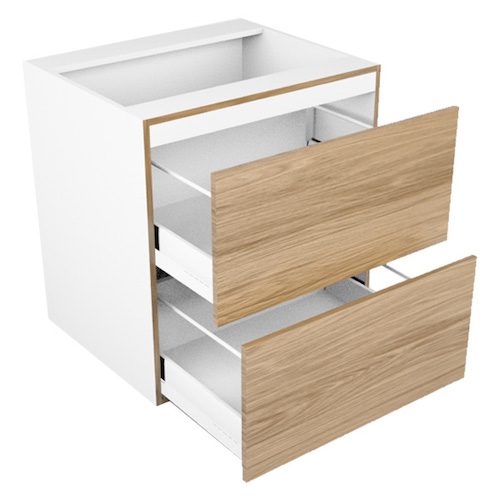 MODULO PARA COCINA CAJONERA DOS CAJONES CON JALADERA 70 X 74 X 58 LINEA ESTANDAR